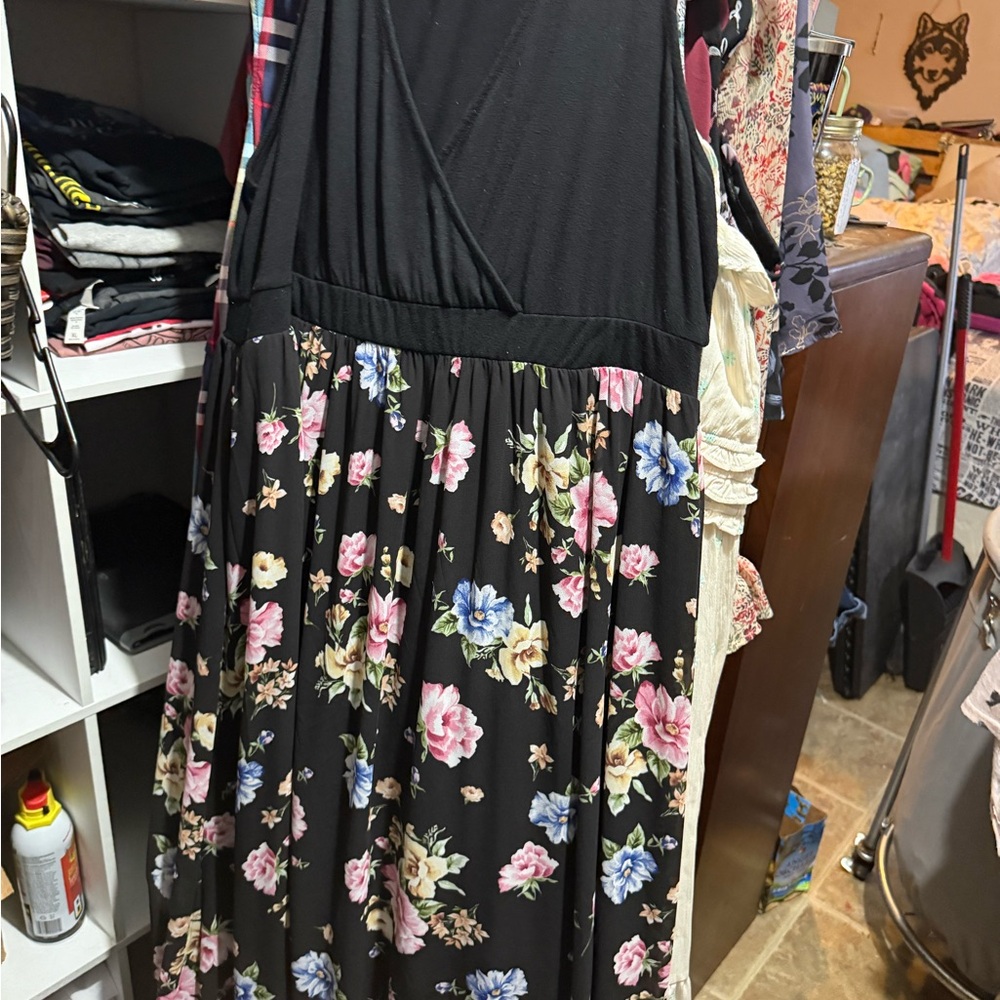 Torrid Black Dress with Floral Print